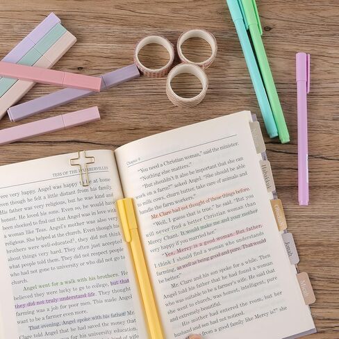 Bible Journaling Kit Bible Aesthetic Highlighters and No Bleed Pens Bible Tabs Washi Tapes Transparent Clear Sticky Notes Study Kit for Gift Bible Study Supplies for Women in Saudi Arabia