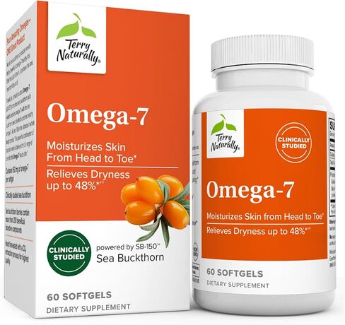 تيري أوميغا 7 بشكل طبيعي، 60 كبسولة هلامية - مكمل نبق البحر - يرطب البشرة من الرأس إلى أخمص القدمين - غير معدّل وراثيًا، خالي من الغلوتين - 60 حصة in Kuwait