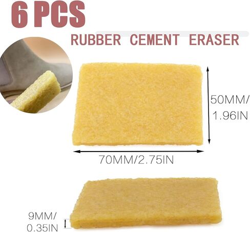 6 قطع من ممحاة بقايا الغراء من تشيروك، ممحاة أسمنتية مطاطية مقاس 5 × 7 × 0.8 سم، ممحاة التقاط الغراء والبقايا لإزالة البلاستيك والغراء وبقايا الورق على السلع الجلدية in Kuwait