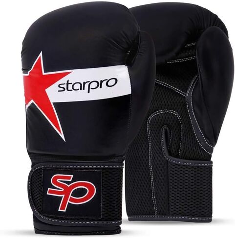 قفازات الملاكمة Starpro للرجال والنساء - جلد صناعي - 10oz 12oz 14oz 16oz - قفازات ثقيلة للكيك بوكسينغ والسجال - قابلة للتنفس in Kuwait