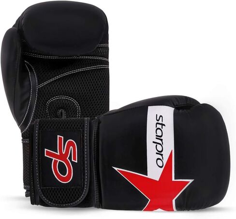 قفازات الملاكمة Starpro للرجال والنساء - جلد صناعي - 10oz 12oz 14oz 16oz - قفازات ثقيلة للكيك بوكسينغ والسجال - قابلة للتنفس in Kuwait