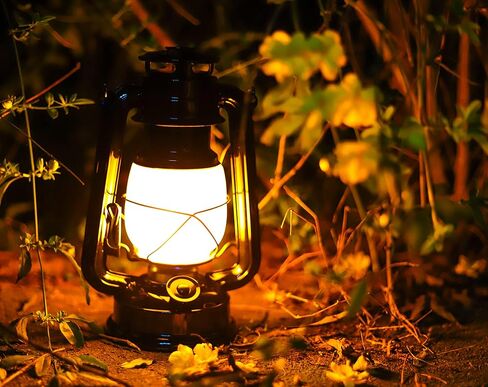 LED Vintage Flame Lantern Metal Outdoor Hanging Lantern with Dancing Flame Battery Operated Halloween Outdoor Indoor Decoration(Black Pack of 2) in Kuwait