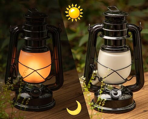 LED Vintage Flame Lantern Metal Outdoor Hanging Lantern with Dancing Flame Battery Operated Halloween Outdoor Indoor Decoration(Black Pack of 2) in Kuwait