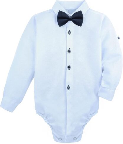 Lilax Baby Boy's Gentleman Outfit, Formal Romper Shirt, Bow Tie, Suspender and Pant Set in Saudi Arabia