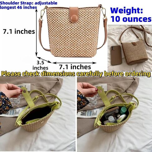 VTYFRY Straw Crossbody Bags for Women Trendy Beach Handmade Rattan Shoulder Bags Woven Leather Straps Clutch Purse Vacation in Saudi Arabia