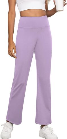 بنطال VIISHOW نسائي واسع الساق قابل للتمدد كاجوال عالي الخصر للاستخدام اليومي والمكتب in Kuwait