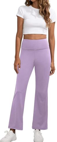 بنطال VIISHOW نسائي واسع الساق قابل للتمدد كاجوال عالي الخصر للاستخدام اليومي والمكتب in Kuwait