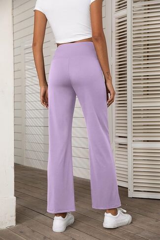 بنطال VIISHOW نسائي واسع الساق قابل للتمدد كاجوال عالي الخصر للاستخدام اليومي والمكتب in Kuwait