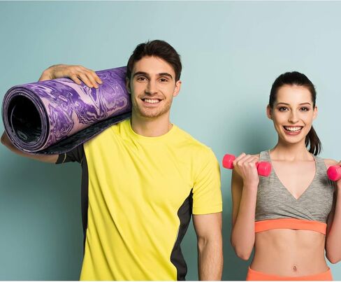 AIMERDAY Non Slip Yoga Mat Eco Friendly TPE Exercise Mat Premium Print 1/4 Inch Thick High Density Lightweight Pilates Mat with Carrying Strap for Floor Workout, Fitness & Hot Yoga 72" x 24" in Saudi Arabia