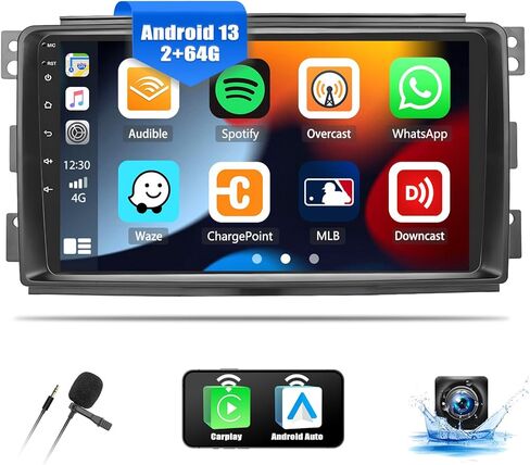[2+64G] ستيريو سيارة Android 13 لسيارة Mercedes Benz Smart Fortwo 2005-2010 مع Apple Carplay&Android Auto، راديو سيارة بشاشة تعمل باللمس 9 بوصة مع وصلة مرآة بلوتوث FM/RDS WiFi GPS SWC+ كاميرا احتياطية in Kuwait