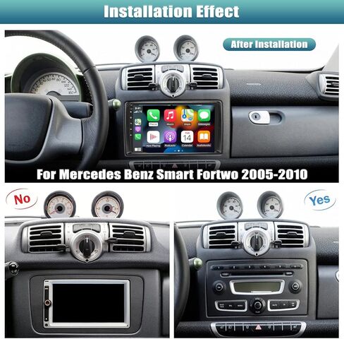 [2+64G] ستيريو سيارة Android 13 لسيارة Mercedes Benz Smart Fortwo 2005-2010 مع Apple Carplay&Android Auto، راديو سيارة بشاشة تعمل باللمس 9 بوصة مع وصلة مرآة بلوتوث FM/RDS WiFi GPS SWC+ كاميرا احتياطية in Kuwait