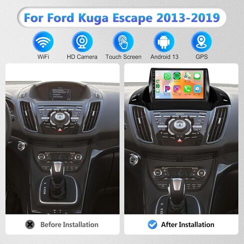 2G+64G for Ford Kuga Escape 2013-2019 Android Car Stereo with Wireless Carplay Android Auto, 9“ Touch Screen Bluetooth Car Radio GPS Navigation WiFi HiFi Audio FM SWC USB + HD Backup Camera in Saudi Arabia