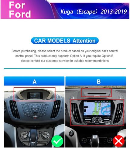 2G+64G for Ford Kuga Escape 2013-2019 Android Car Stereo with Wireless Carplay Android Auto, 9“ Touch Screen Bluetooth Car Radio GPS Navigation WiFi HiFi Audio FM SWC USB + HD Backup Camera in Saudi Arabia