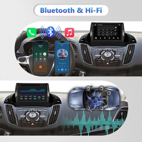 2G+64G for Ford Kuga Escape 2013-2019 Android Car Stereo with Wireless Carplay Android Auto, 9“ Touch Screen Bluetooth Car Radio GPS Navigation WiFi HiFi Audio FM SWC USB + HD Backup Camera in Saudi Arabia