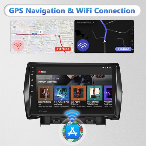 2G+64G for Ford Kuga Escape 2013-2019 Android Car Stereo with Wireless Carplay Android Auto, 9“ Touch Screen Bluetooth Car Radio GPS Navigation WiFi HiFi Audio FM SWC USB + HD Backup Camera in Saudi Arabia