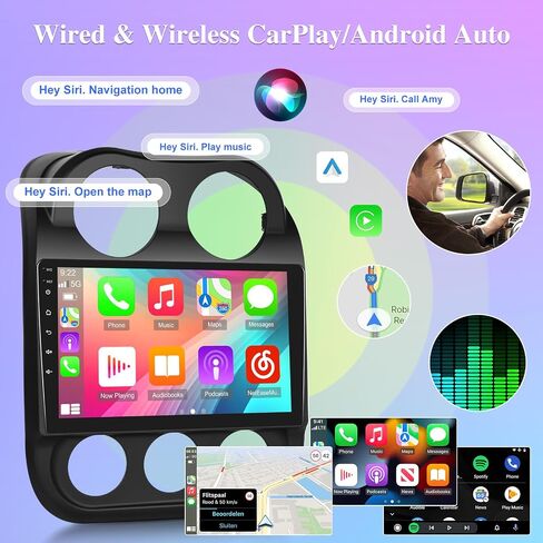 8 Core 4G Network [4G+64G] Car Radio for Jeep Compass Patriot 2010-2016, 10 inch Android 13 Touchscreen Patriot Stereo -Carplay/Android Auto/DSP 32 EQ/IPS Screen/WiFi/SWC/Bluetooth 5.0 in Saudi Arabia