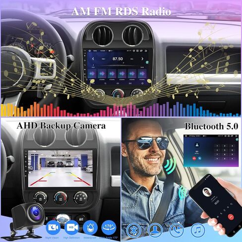 8 Core 4G Network [4G+64G] Car Radio for Jeep Compass Patriot 2010-2016, 10 inch Android 13 Touchscreen Patriot Stereo -Carplay/Android Auto/DSP 32 EQ/IPS Screen/WiFi/SWC/Bluetooth 5.0 in Saudi Arabia