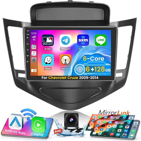 Roinvou 2+64G Android Radio Dash Kit for Chevrolet Chevy Cruze 2009-2014, 9" Touchscreen CarPlay Android Auto with HiFi GPS Navigation Bluetooth WiFi FM RDS Radio Backup Camera in Kuwait
