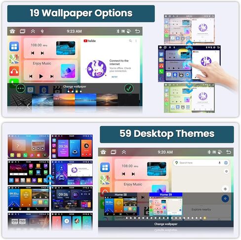 Roinvou 2+64G Android Radio Dash Kit for Chevrolet Chevy Cruze 2009-2014, 9" Touchscreen CarPlay Android Auto with HiFi GPS Navigation Bluetooth WiFi FM RDS Radio Backup Camera in Kuwait