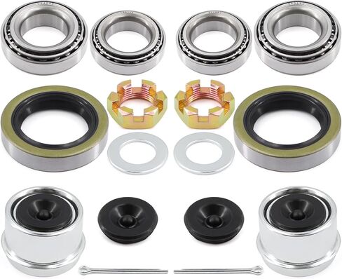 Jeemiter 2 Sets L68149 L44649 Boat Trailer Axle Hub Bearing Kit, Grease Seals, Spindle Nuts, 1.98" Dust Covers and Rubber Plugs, Cotter Pins,Washers for #84 Spindle in Saudi Arabia