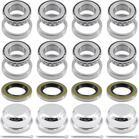 Jeemiter 2 Sets L68149 L44649 Boat Trailer Axle Hub Bearing Kit, Grease Seals, Spindle Nuts, 1.98" Dust Covers and Rubber Plugs, Cotter Pins,Washers for #84 Spindle in Saudi Arabia