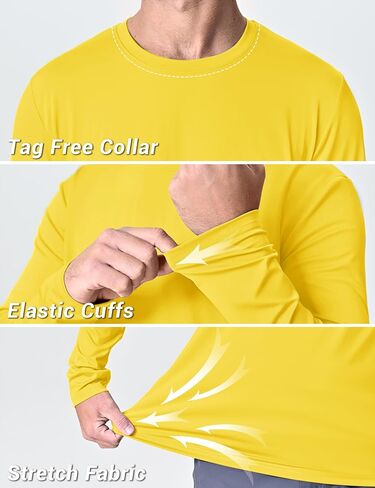 KEFITEVD Men's Sun Protection Shirts UV SPF UPF 80+ Long Sleeve Rash Guard Fishing Running Shirts Quick Dry Lightweight Shirt in Saudi Arabia