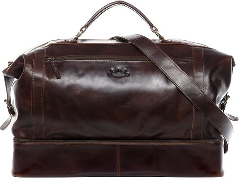 حقيبة سفر SID & VAIN مقصورة ذكية KINGSTON XL لعطلة نهاية الأسبوع من الجلد الحقيقي حقيبة واق من المطر حقيبة جلدية للرجال باللون البني in Kuwait