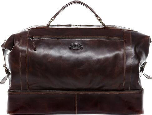 حقيبة سفر SID & VAIN مقصورة ذكية KINGSTON XL لعطلة نهاية الأسبوع من الجلد الحقيقي حقيبة واق من المطر حقيبة جلدية للرجال باللون البني in Kuwait