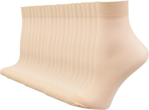 Women's 20-24 Pairs Ankle High Nylon Socks Short Sheer Tights Ankle Hosiery in Saudi Arabia