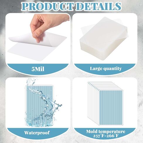50 Pcs Index Card Laminating Pouches 5mil Thermal File Card Laminating Pouches Laminator Sheets for Work Permits Pass Cards Student ID Cards, Clear (3.5 x 5.5 Inch) in Saudi Arabia
