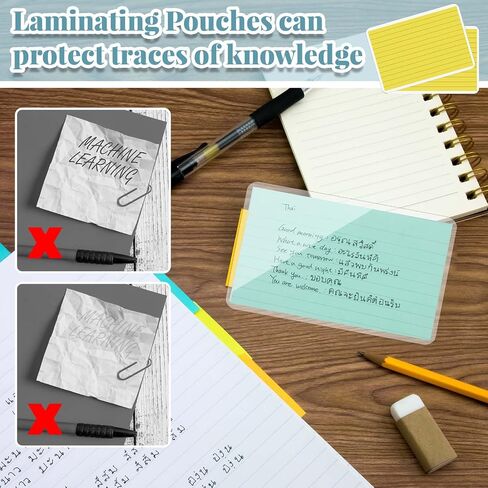 50 Pcs Index Card Laminating Pouches 5mil Thermal File Card Laminating Pouches Laminator Sheets for Work Permits Pass Cards Student ID Cards, Clear (3.5 x 5.5 Inch) in Saudi Arabia
