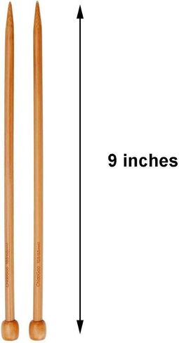 ChiaoGoo Knitting Needles Straight 9 inch (23cm) Bamboo Dark Patina Size US 8 (5mm) Bundle with 1 Artsiga Crafts Stitch Holder 1031-8 in Saudi Arabia