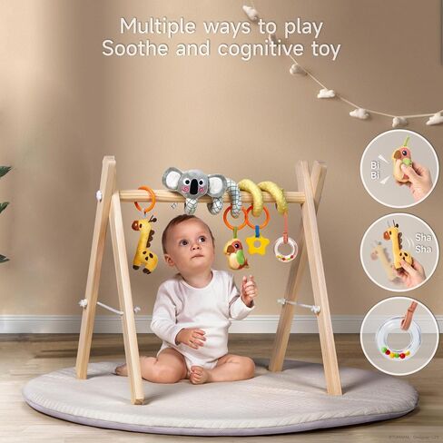 TUMAMA 2 in 1 Spiral Car Seat Toys Arch Stroller Toy Baby Hanging Toys with Clip Adjustable Detachable Sensory Travel Crib Bouncer Bassinet Activity Toys for Babies 0 3 6 9 12 24 Months in Kuwait