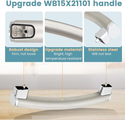 ترقية WB15X21101 مقبض فرن الميكروويف قطع غيار من الفولاذ المقاوم للصدأ، استبدل AP5790530، PS8754188 مقبض باب فرن الميكروويف، متوافق مع ge JVM316، PSA912، PSA9240، PVM9179 in Kuwait
