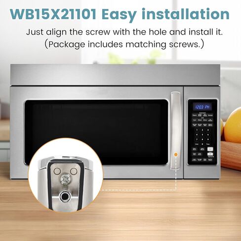 ترقية WB15X21101 مقبض فرن الميكروويف قطع غيار من الفولاذ المقاوم للصدأ، استبدل AP5790530، PS8754188 مقبض باب فرن الميكروويف، متوافق مع ge JVM316، PSA912، PSA9240، PVM9179 in Kuwait