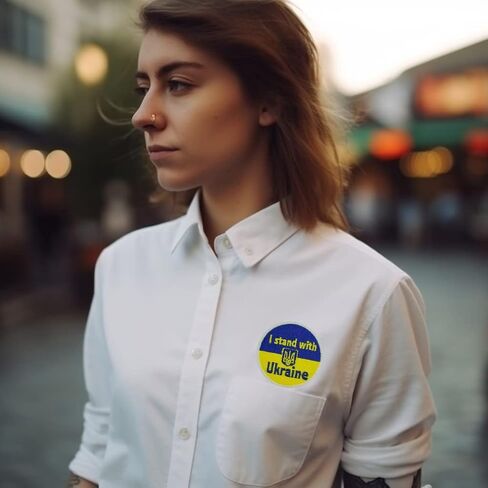 I Stand with Ukraine Embroidered Iron On Patch Emblem in Kuwait