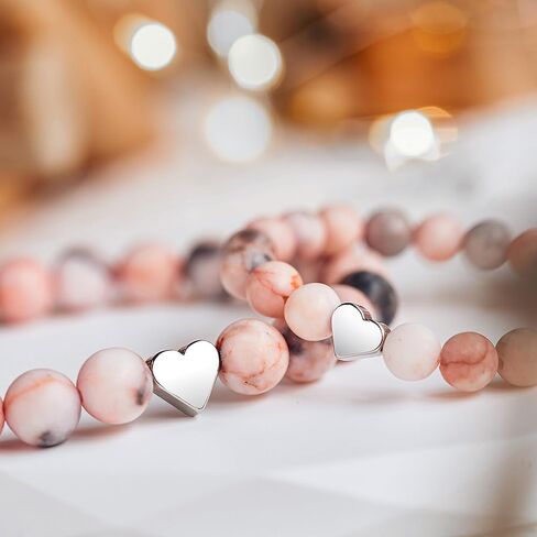 هدايا عيد الأم من ASKRAIN، قطعتان من الأساور المخصصة للأم والابنة، هدية مصنوعة يدويًا على شكل قلب للأم والابنة مع بطاقة ذات معنى in Kuwait