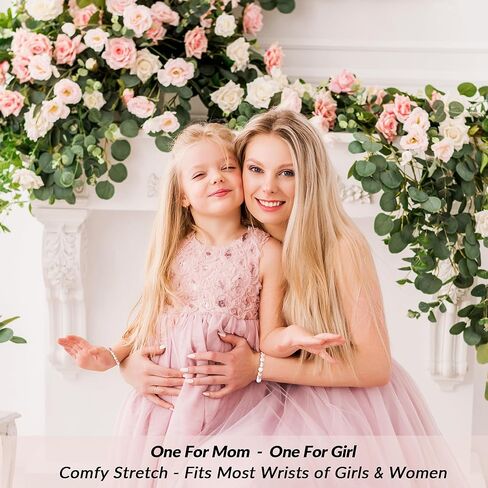 هدايا عيد الأم من ASKRAIN، قطعتان من الأساور المخصصة للأم والابنة، هدية مصنوعة يدويًا على شكل قلب للأم والابنة مع بطاقة ذات معنى in Kuwait