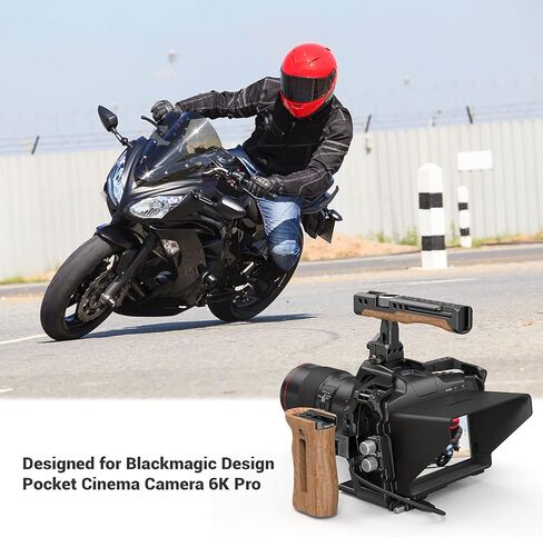 طقم ملحقات قفص الكاميرا SMALLRIG لـ BMPCC 6K Pro / 6K G2، مع مقبض علوي خشبي ومقبض كابل مشبك لـ HDMI SSD Clamp Sunhood الناتو واقي شاشة السكك الحديدية لـ BMPCC 6K Pro / 6K G2-3299 in Saudi Arabia