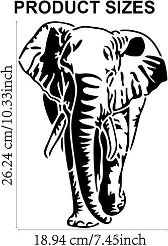 MAYJOYDIY Elephant Stencil 11.7×8.3inch Large Forest Animals Painting Stencil with Paint Brush Reusable Jungle Animal Drawing Templates for Wood Canvas Paper Fabric Wall Glass in Saudi Arabia