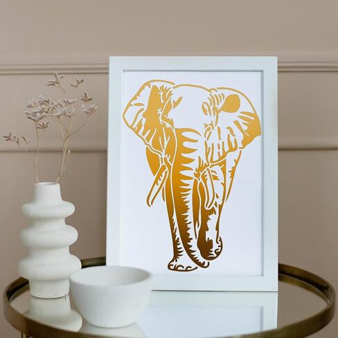 MAYJOYDIY Elephant Stencil 11.7×8.3inch Large Forest Animals Painting Stencil with Paint Brush Reusable Jungle Animal Drawing Templates for Wood Canvas Paper Fabric Wall Glass in Saudi Arabia