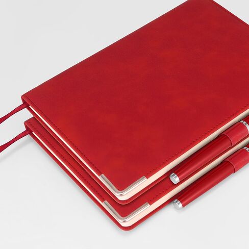AYZ Faux Leather Notebook Journal with Pen - 100 Pages, Smooth Writing - Ideal for Students and Professionals-red in Saudi Arabia