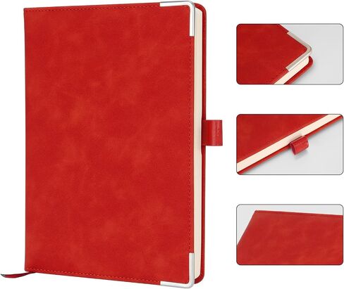 AYZ Faux Leather Notebook Journal with Pen - 100 Pages, Smooth Writing - Ideal for Students and Professionals-red in Saudi Arabia