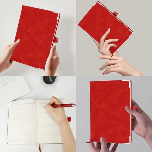 AYZ Faux Leather Notebook Journal with Pen - 100 Pages, Smooth Writing - Ideal for Students and Professionals-red in Saudi Arabia