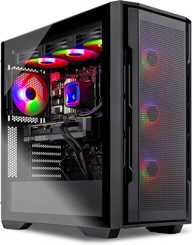 كمبيوتر سطح المكتب SkyTech Chronos Mini Gaming Computer - Intel Core-i7 9700KF 3.6 جيجا هرتز، GTX 1660 Super 6G، 1 تيرابايت SSD، 16G 3200، مراوح RGB، AC WiFi، Windows 10 Home 64-bit in Kuwait