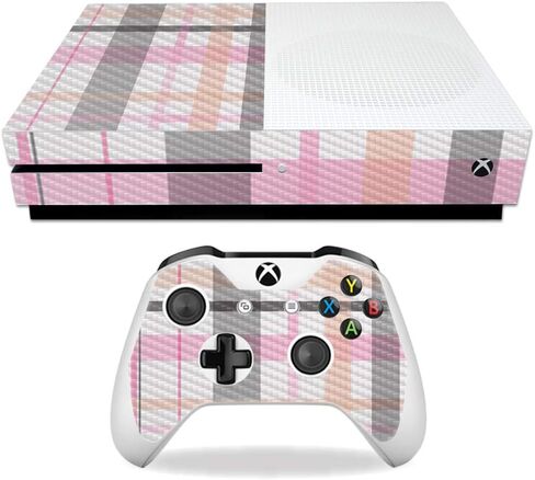 MightySkins Carbon Fiber Skin for Microsoft Xbox One S - Pink Present | Protective, Durable Textured Carbon Fiber Finish | Easy to Apply, Remove, and Change Styles | Made in The USA in Saudi Arabia