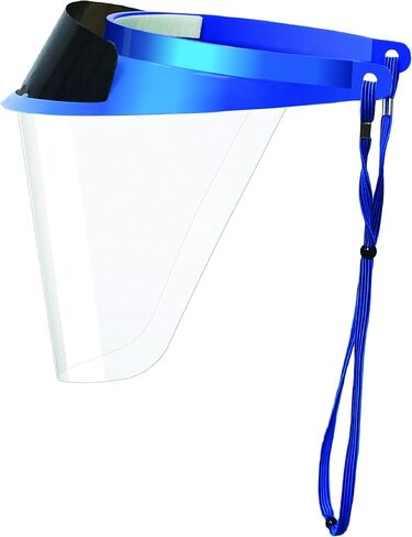 مجموعة درع الوجه iVisor Plus القابلة لإعادة الاستخدام من Pac-Dent، درع واقٍ كامل للوجه مع طلاء مضاد للضباب وسلك ربط، قابل للتعديل ليناسب جميع أحجام الرأس بشكل مريح، أزرق غامق in Kuwait