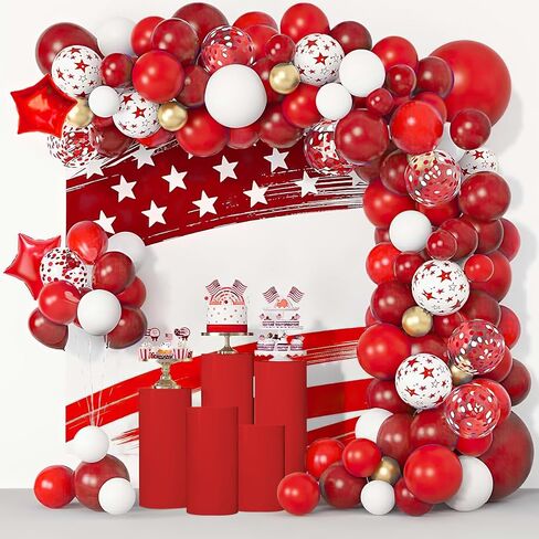 YRDKB Cylinder Pedestal Stands Cover - 5PCS Red Spandex Cylinder Covers Metal Elastic Cylinder Pedestal Stands Cover for Weddings Decorations(Set of 5) in Saudi Arabia