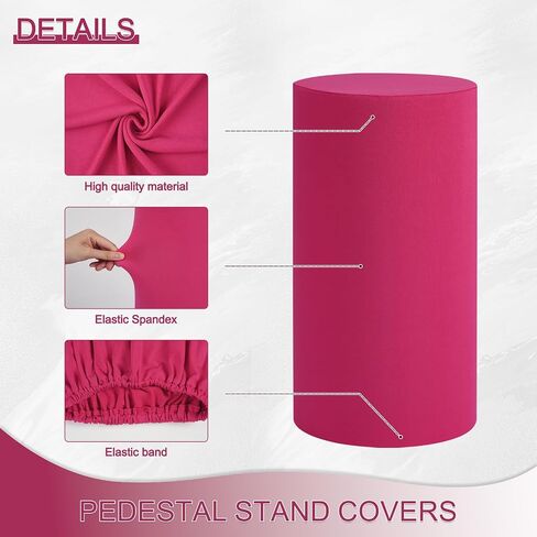 YRDKB Cylinder Pedestal Stands Cover - 5PCS Red Spandex Cylinder Covers Metal Elastic Cylinder Pedestal Stands Cover for Weddings Decorations(Set of 5) in Saudi Arabia