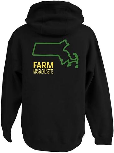 John Deere USA Farm Massachusetts State Pride Fleece Hoody State Outline Hooded Sweatshirt Graphic Hoodie-Massachusetts-Medium in Saudi Arabia